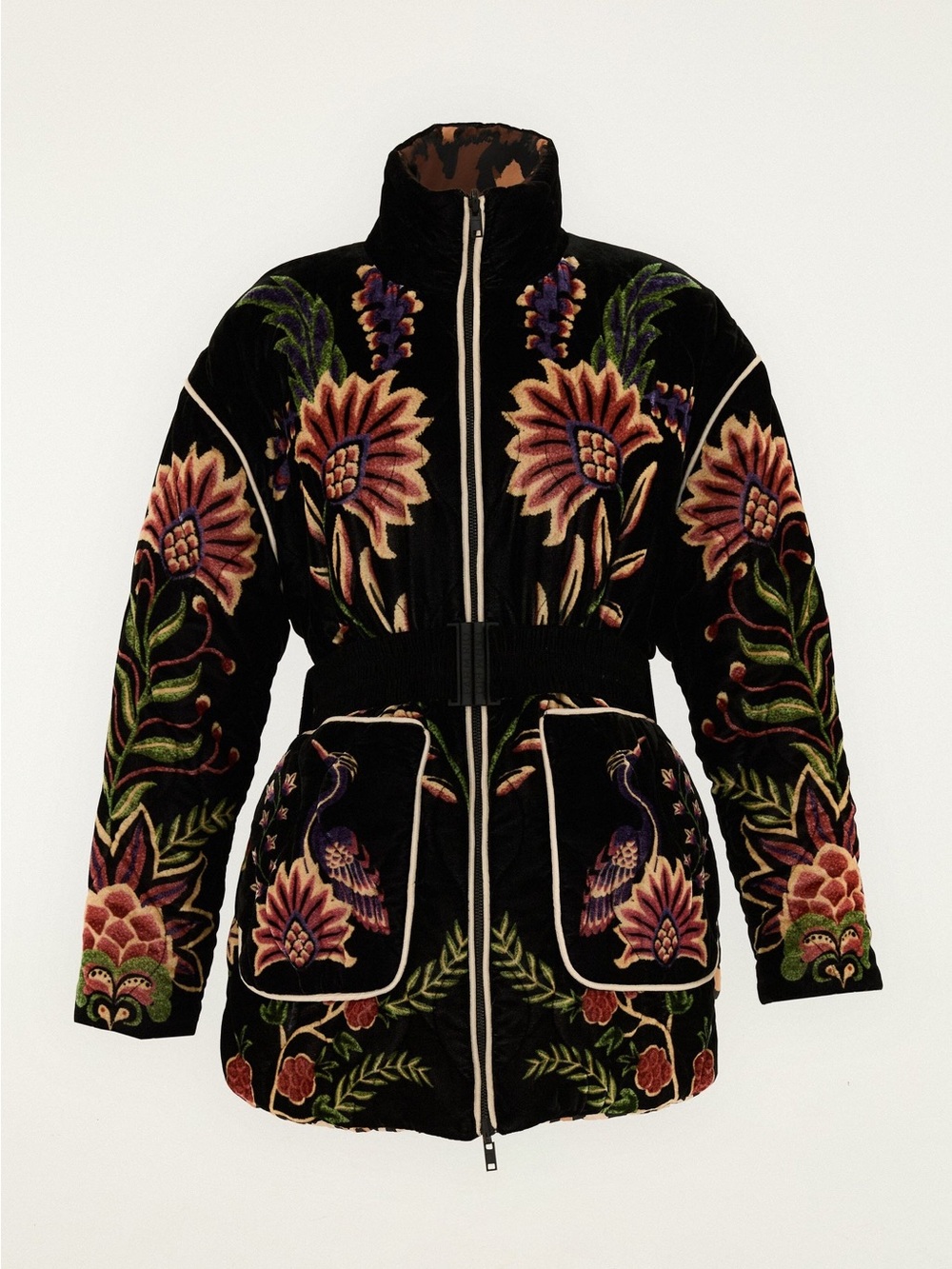 Farm Rio Black Marvelous Garden Puffer Jacket - Picture 8 of 8